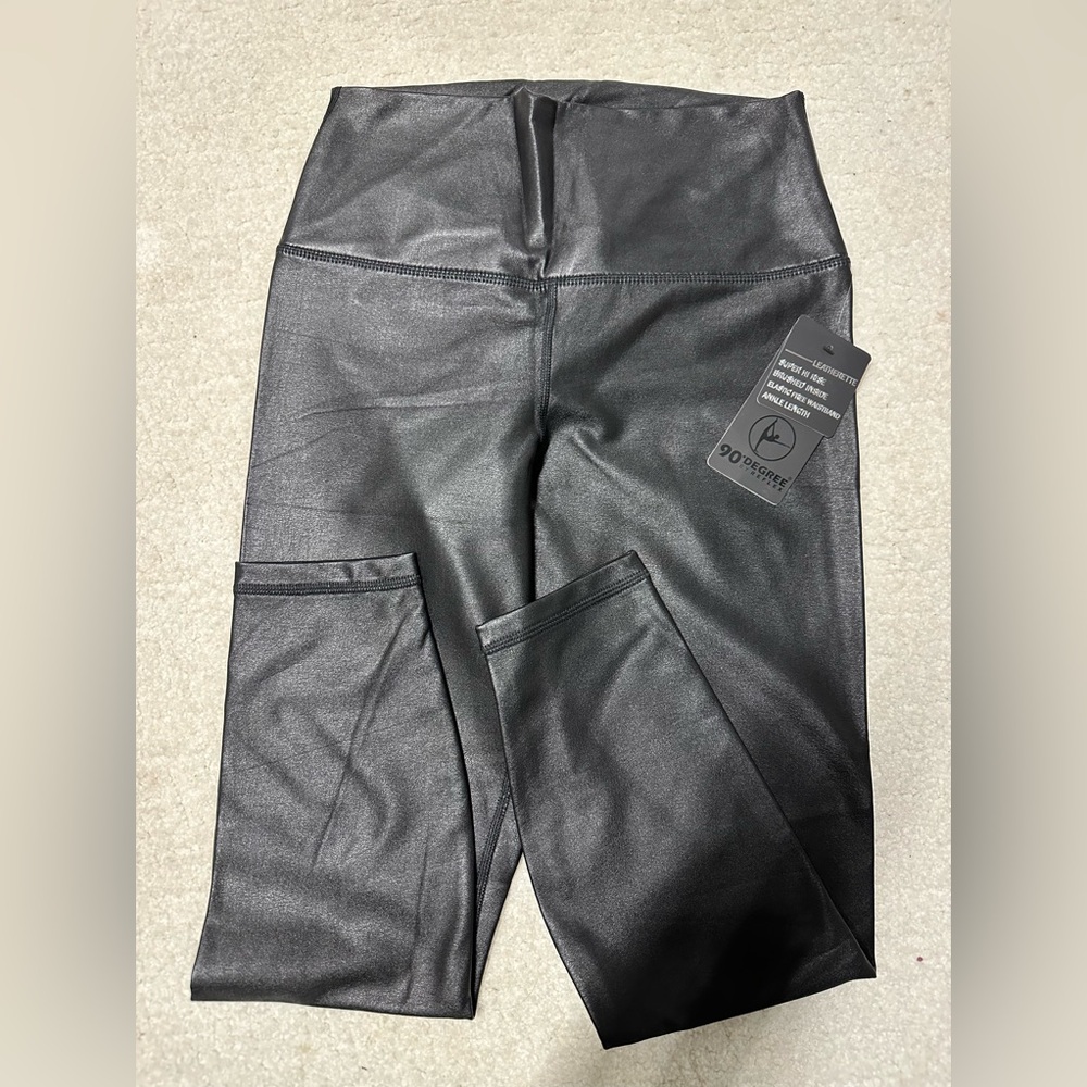 90 Degree by Reflex Leatherette Leggings NEW